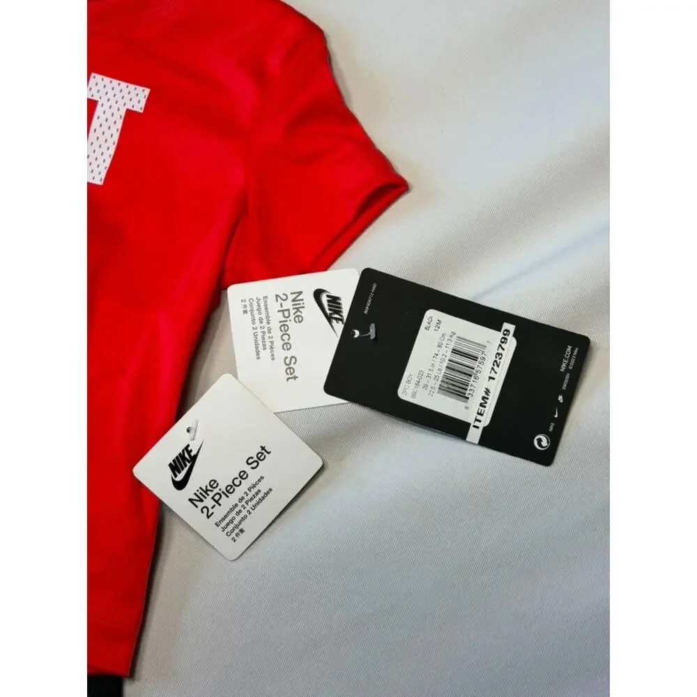 Nike Baby Boys 2-Piece Set T-Shirt & Shorts Red Black 